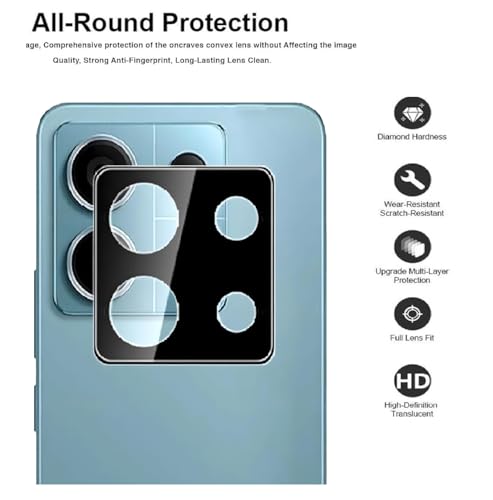 Image of ZARALA Glass Camera Lens Protector For Redmi Note 13 5G [9H Hardness] [6D Lens Protector ] [Easy Installation] Black (Redmi Note 13 5G)