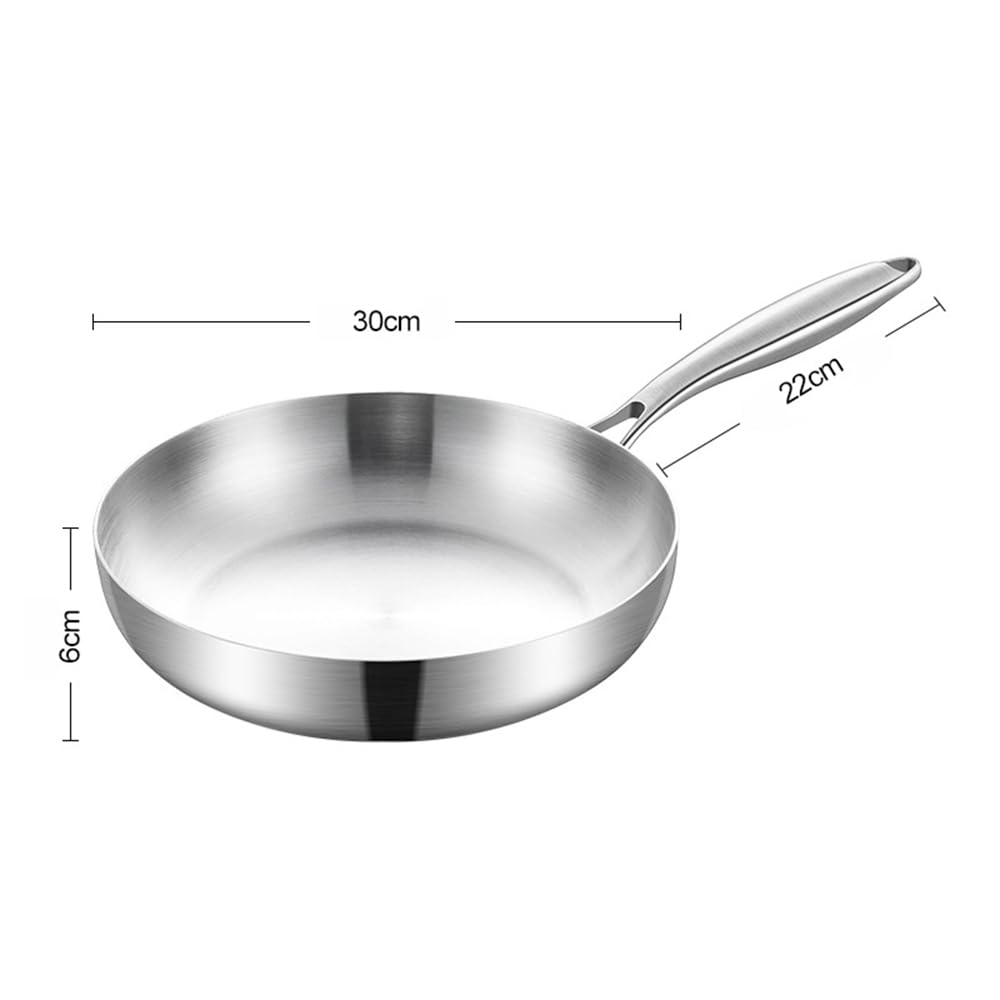 11.8In, Stainless Steel Skillet Frying Pan Saute Pan Chef'S Pan Fast Even Heating Cooking Pan Dishwasher and Oven Safe/11.8In