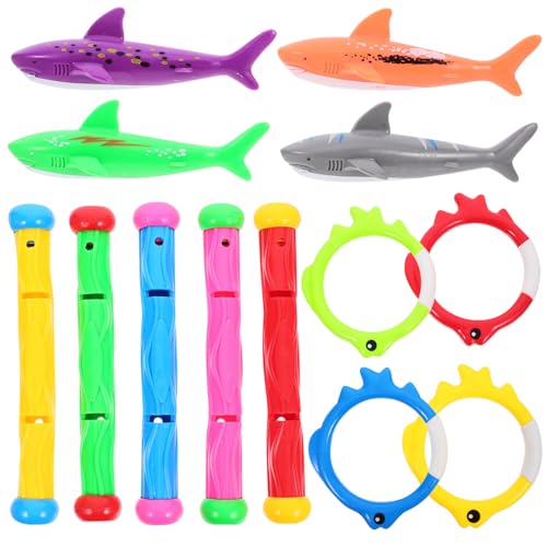 FOYTOKI 1Set Summer Diving Pool for Includes Diving Rings Shark Fish for Pool Games Sinking Fun Skill Development