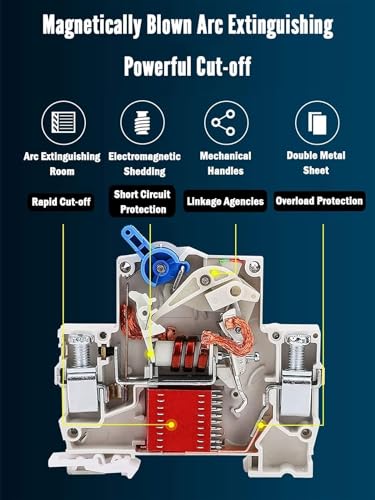 Disyuntor MCB AC 4P 230V 10KA interruptor automático de riel DIN para cuadros eléctricos 7