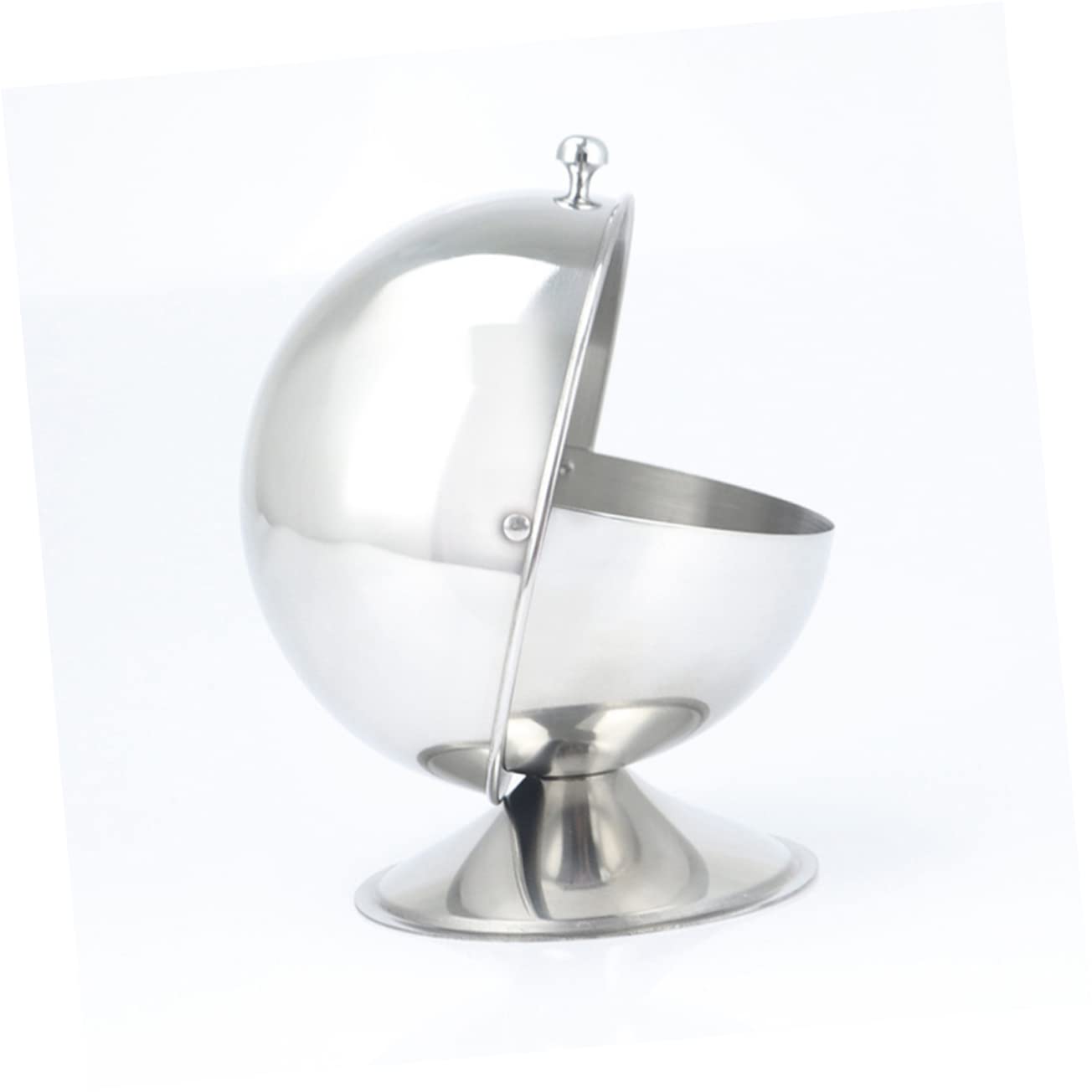 VINTORKY Stainless Steel Sugar Bowl Spherical Seasoning Bottle for Kitchen Storage Unbreakable Candy Jar Modern Decor for Home Hotel Cafe Buffet and Party