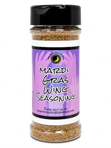 Mardi Gras Chicken Wing Seasoning Dry Rub | Flavorful Spice Blend for Festive Wings! | 5.5 fl oz | Crafted in Small Batches by June Moon Spice Company