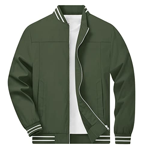 Eklentson Coat For Men Varsity College Bomber Stylish Utility Windproof Jackets #TOP29