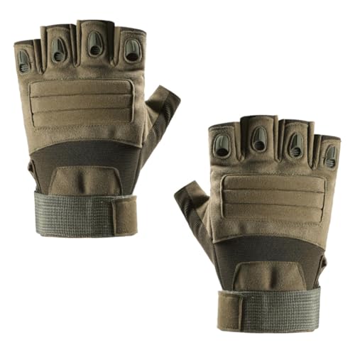 TOKIDNY Guantes Tácticos de Medio Dedo para Ciclismo y Fitness al Aire Libre, Ligeros y Portátiles de Microfibra Imitada, Diseño Práctico para Deportes y Moto