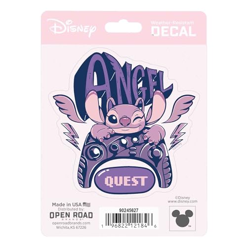 Image of Disney Lilo and Stitch Angel Quest Adhesive Vinyl Decal - Cute Angel Sticker for Car or Truck