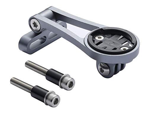 wileosix Bike Stem Mount,Out Front Bicycle Computer Combo Mount for Garmin Edge Gopro 130 200 500 510 520 800 810 820 1000 1030 Touring,4color-Gray