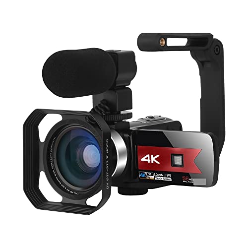 Fotografia accelerata JOJIDE Vlog Camera, Full 4K UHD Streaming Camcorder Fotocamere digitali professionali 56MP Outdoor Videoregistratore Vlog Knit IR Night Vision(16G SD Card,Rot)