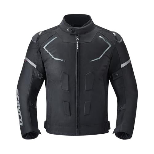 Scoyco Motorcycle Jacket Men CE Level 1 Breathable Lightweight Riding Jacket with 5 PCS Protective Armored - Black