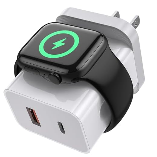 Upgraded 3-in-1 Apple Watch Charger,20W Fast Charging Block, Dual Ports Wall Charger with Magnetic Wireless Charging Compatible with iPhone, Apple Watch Series, iWatch Series 10 9/8/UItra/7/6/5/4/3