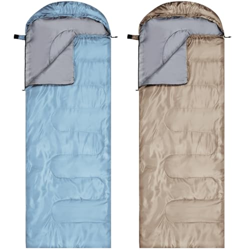 Tudomro 2 Pcs Bolsa de Dormir para Camping para Adultos Ligera y Compacta impermeable para Mochileros miniatura 2