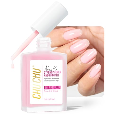 CHUCHU Nail Repair for Women: 8 in 1 Dusty Rose Nail Hardener Strengthener Extra Strong and Growth - Protein Nail Polish Hardener Ridge Filler Concealer for Weak and Damaged Nails 15ml