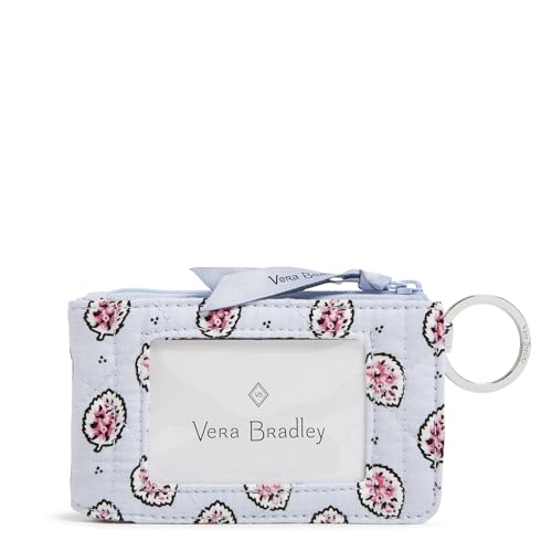 Vera Bradley Cotton Deluxe Zip Id Case Wallet with RFID Protection, Magnifique Leaf4