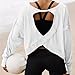 Long Sleeve Active Tops for Women, Open Back Workout Tops for Women Long Sleeve Athletic Shirts Casual Y2k Backless Yoga Running Tshirt Slouchy Crop Gym Tees White