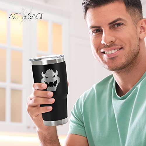 Mario Travel Coffee Mug - 30 Oz Stainless Steel Insulated Travel Tumbler, Bros Kids Tumbler, Stainless Steel Wine Tumbler, Stainless Steel Sippy Cup, Mario Collectibles Metal Cup, Black Bowser #TOP3