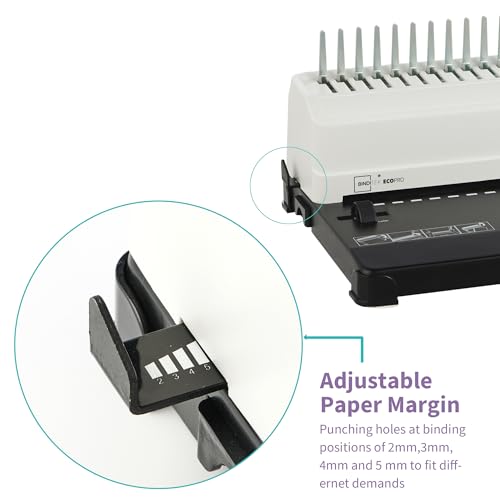Image of Binditek Binding Machine, Punch 12 Sheets, 450 Sheets, Adjustable Margin