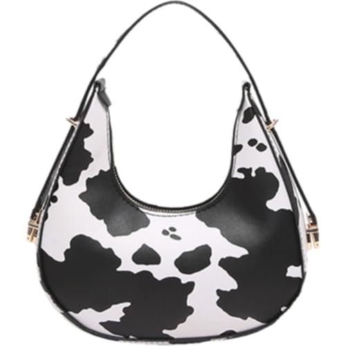 Baokuan Sacs À Main Imprimés Vache, sous Les Bras Imprimé Vache, À Bandoulière Tendance, Fourre-Tout À Fermeture Éclair, À Main en Chaîne pour Femmes