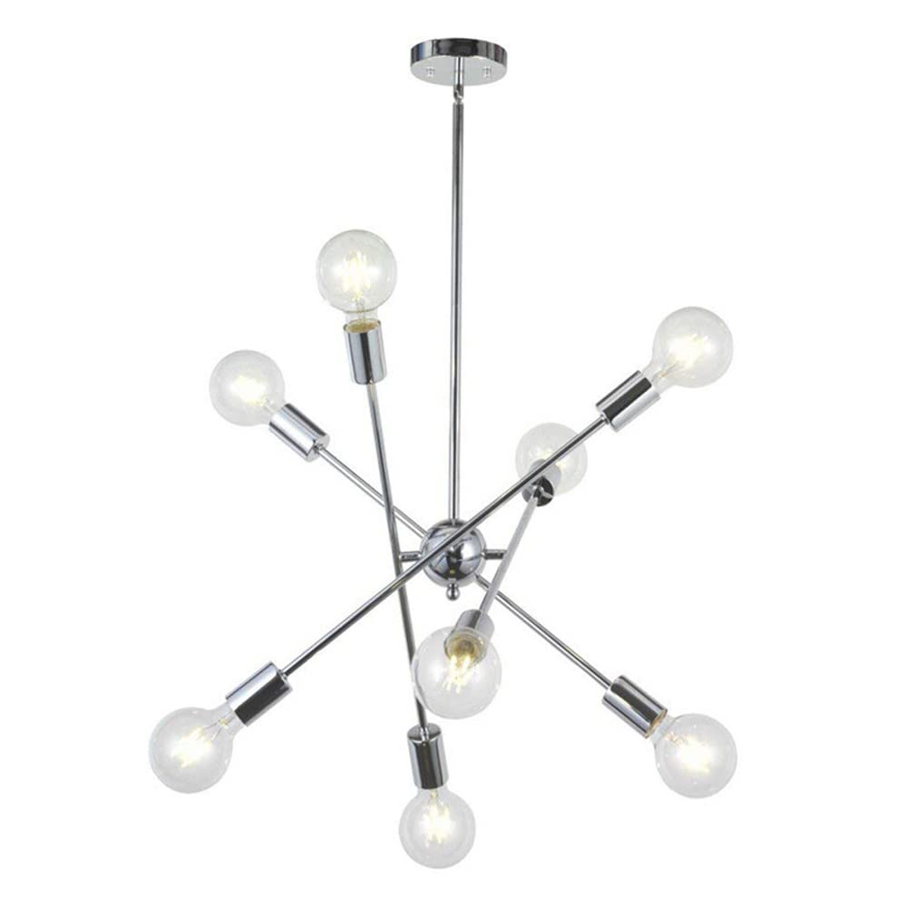 Lámpara Sputnik de 8 luces cromada moderna para techo de salón y dormitorio 5