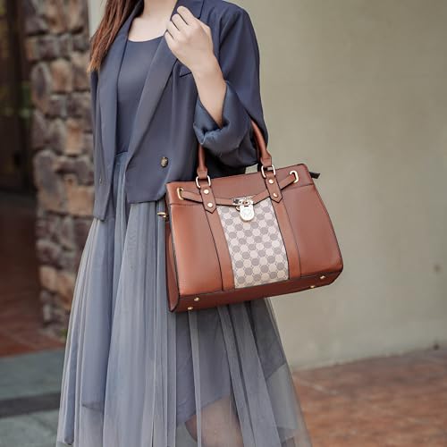 Image of MKF Collection Crossbody Tote Bag for Women & Wristlet Wallet Purse Set - PU Leather Top-Handle Satchel Shoulder Handbag
