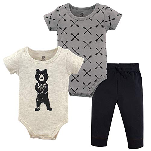 Yoga Sprout Unisex Baby Cotton Layette Set, Bear Hugs, 0-3 Months