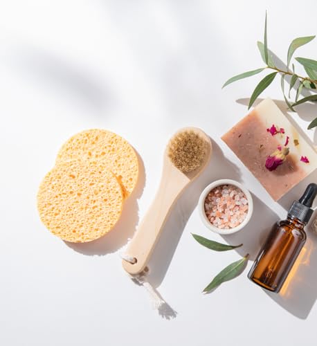 50-Count Compressed Facial Sponges for Daily Facial Cleansing and Exfoliating, 100% Natural Cosmetic Spa Sponges for Makeup Remover, Multicolors - Image 3