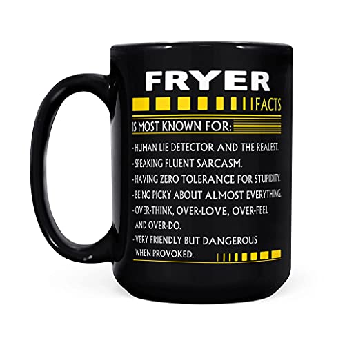 Fryer Name Gift - Fryer Facts - Black Mug 15oz