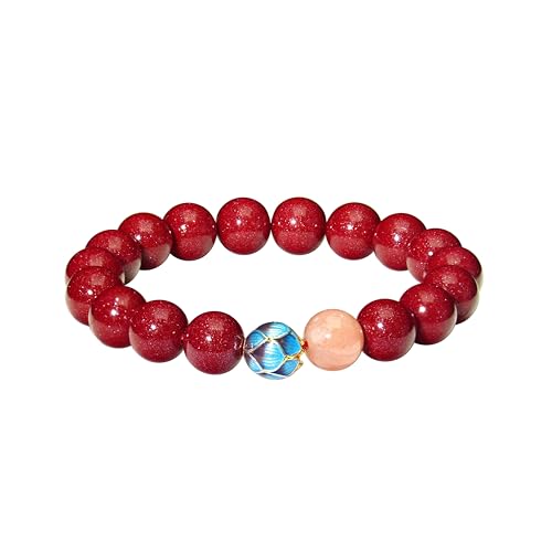 Feng Shui Cinnabar Bracelet for Women – Lotus-Inspired Mystical Oriental Design, Red Jade Beads Handmade with Enamel Decor, Good Luck & Protection Jewelry for Healing Meditation