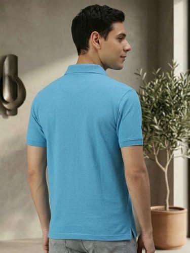 Image of Lux Cozi Men's T-Shirt with Chest Pocket | Polo T-Shirt for Man | Plain Casual Stylish | Half Sleeve| Cotton Blend Collar Polo T-Shirts for Men
