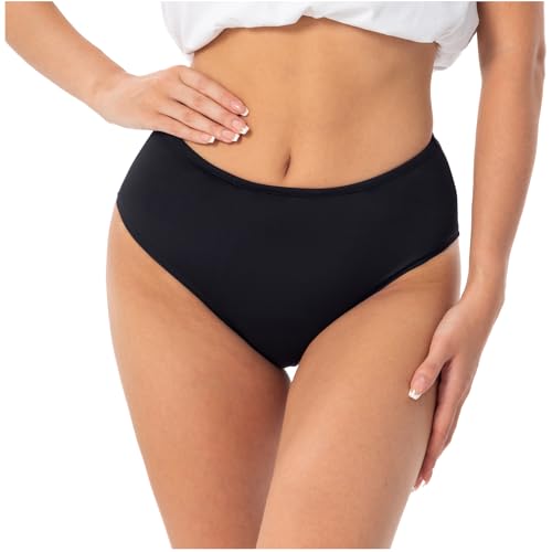 PICKONA Periodiska Byxor för Simning, Badmode och Bikinibyxor Tonåringar, Bikini Perioder Badkläder, Svart, M