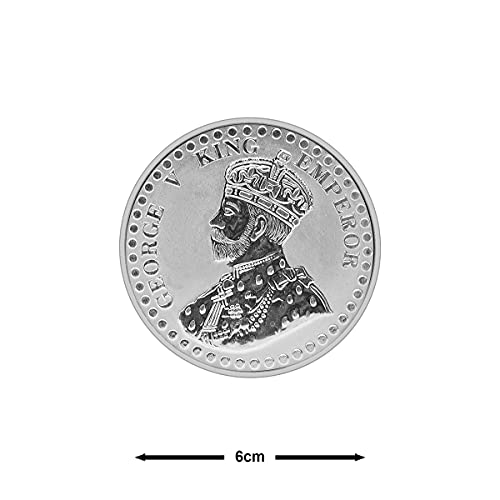 Image of MAA SILVER Pure Silver King George BIS Hallmarked Round Coin Chandi Sikka Perfect for Gifting Investment (999 Purity)