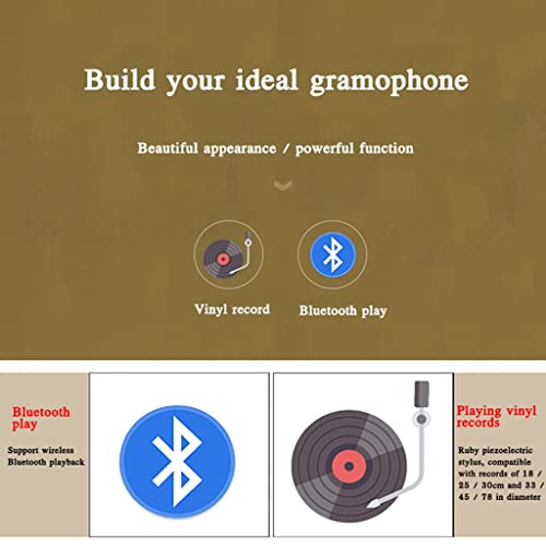 Wooden Retro Portable Gramophone Vinyl Record Player Creative Antique Bluetooth Phonograph Audio Turntable Music Box… - Les Beatles, Paul McCartney, John Lennon, RIngo Starr, George Harrison Wooden Retro Portable Gramophone Vinyl Record Player Creative Antique Bluetooth Phonograph Audio Turntable Music Box… – Image 5