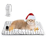 Petace Self Warming Cat Bed, 24' x 18' Ultra Soft Cat Dog Pet Heating Pad for Indoor Outdoor, Non-Slip Heated Cat Mat Thermal Blanket