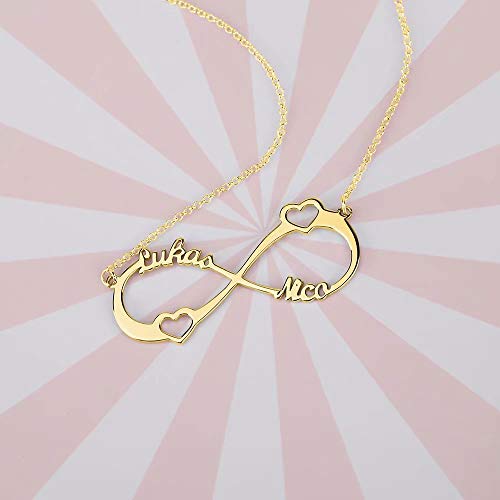 Collana in argento 925 con nome di coppia infinito...