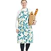APRONNER Cotton Linen Baking Plus Size Aprons for Women with Pockets Kitchen Cooking 2X-3X Pistil Petal