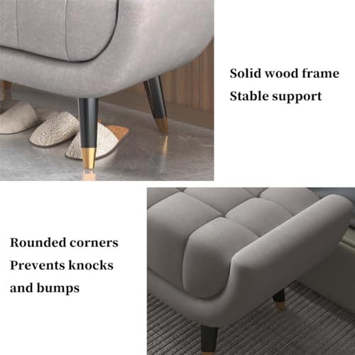 Taburete para pies gris de madera para calzarse en la entrada de casa 6