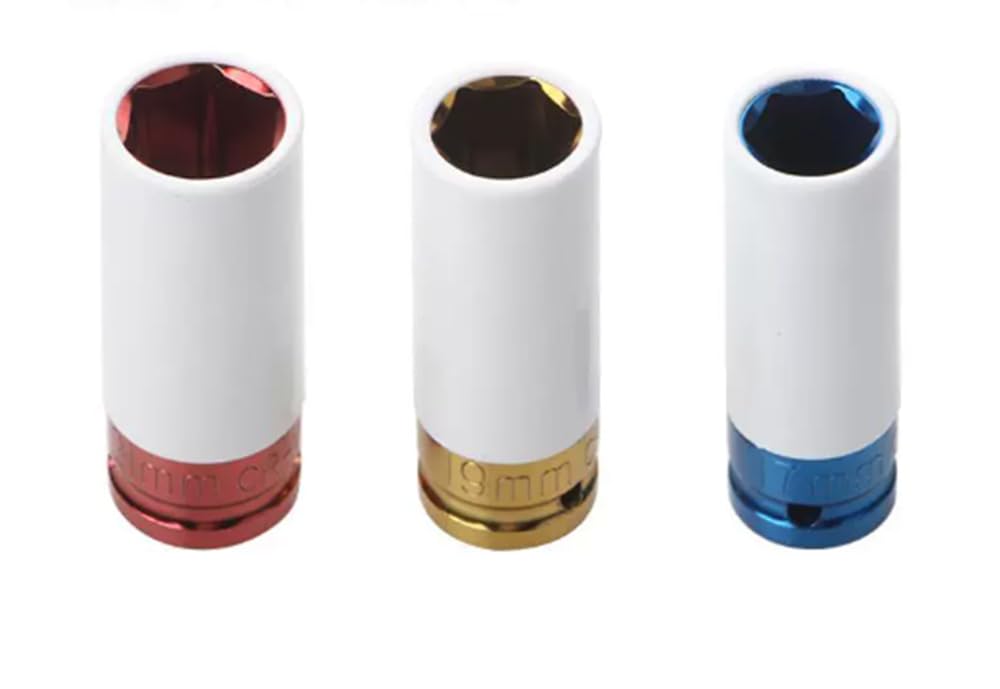 サムコス 薄型ディープソケット ホイールナット用 17mm、19mm、21mm 差込角12.7mm タイヤ修理 収納ケース付き (ブルー)