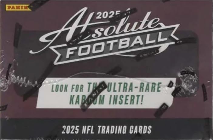 NEW 2025 ABSOLUTE Football Card HUGE Retail Box with 192 Cards, Chance for Ultra Rare KABOOM Inserts!