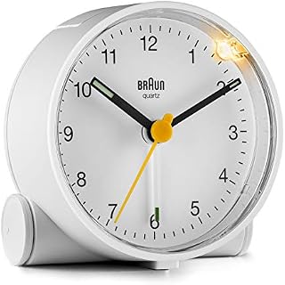 Braun Classic Analogue Alarm Clock with Snooze and Light, Quiet Quartz Movement, Crescendo