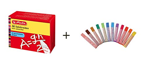 Preisvergleich Produktbild Tafelkreide weiß 36 Stück farbig 12 Stück