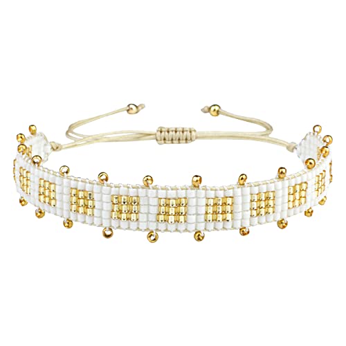 Pulsera de perlas Miyuki KELITCH tejida a mano con elegante estampado de leopardo para mujer