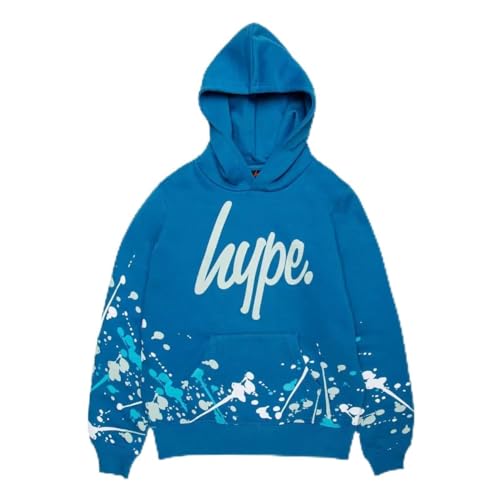hype Kids Hoodies Pullover Sweatshirt For Boys Girls Designer Printed in Age 5 to 12 Years unisex- Age 7-8 years Blue