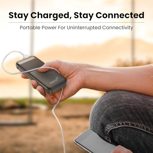 Image of JUICE OJP1003 Portable Charger | Slimmest 10000mAh 5V /3A Power Bank | Input Type-C, USB Output High-Speed Charging Wireless Power Bank | External Phone Power Bank Compatible with iPhone (Black)