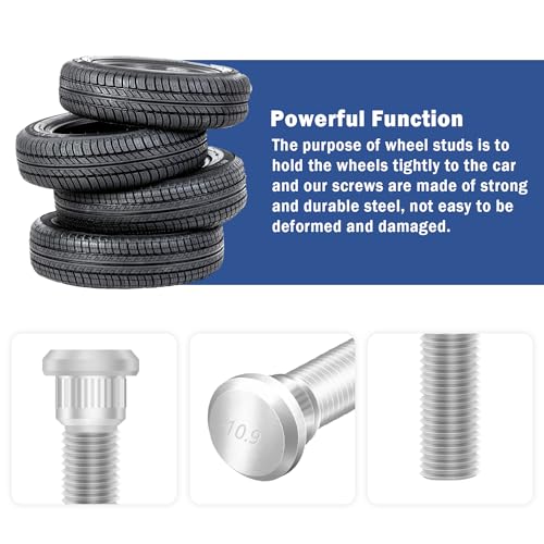 Wheel Studs Kit,49mm Long & M12x1.5 Steel Lug Bolts,Car Accessories OEM#610-266 90942-02049 Wheel Lug Stud Compatible with Chevrolet Lexus Toyota Scion Pontiac(5PCS)