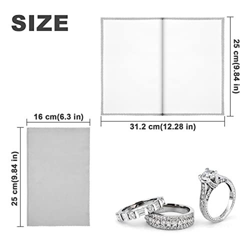 image for SEVENWELL 4pcs Jewelry Polishing Cleaning Cloth Large 10'' x 12'' for 