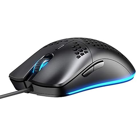 INPHIC Wired Mouse Lightweight, Honeycomb Ergonomic Design, 4800DPI & 6 Programmable Buttons, 7 RGB Backlit, Wired Mouse, for PC Laptop Computer Working & Gaming, USB Wired Compatible with Windows Cover