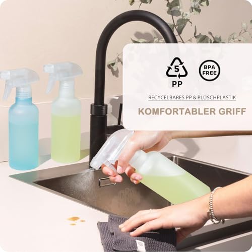 VEXPLO Sprühflasche Klein, Sprühflasche Haare Pflanzen Reinigung Haustier, Einstellbarer Nebel/Strahl, BPA-freies Kunststoff Wassersprühflasche 300 ml 2er Pack