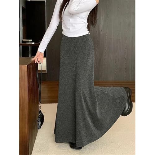 Women’s Knitted High Waist Midi Skirt Slim Fit Flowy Spring Autumn Casual A-Line Umbrella Skirt2