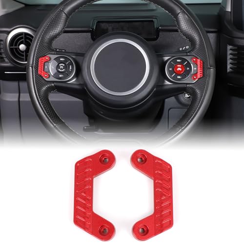 Bekantogy 2PCS Steering Wheel Guards Compatible with INEOS Grenadier 2022-2026 Aluminum Alloy Steering Wheel Buttons Mis-Touching Pads Interior Accessories (Red)