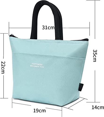 Image of House of Quirk Oxford Cloth Insulated Reusable Lunch Bag Tote Bag for Women Printed Lunch Bag for School Picnic Office Outdoor Gym (Tote Pink), 6 Liters
