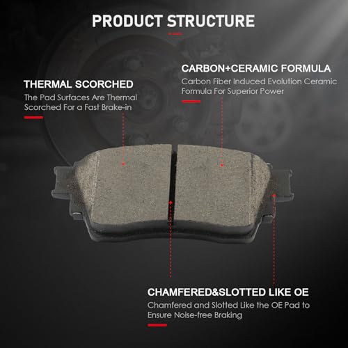 Image of cciyu D2391 Rear Ceramic Disc Brake Pads Kit For INFINITI For QX60 2022-2024,For Nissan For Pathfinder 2022-2024,For Nissan For Rogue 2021-2025