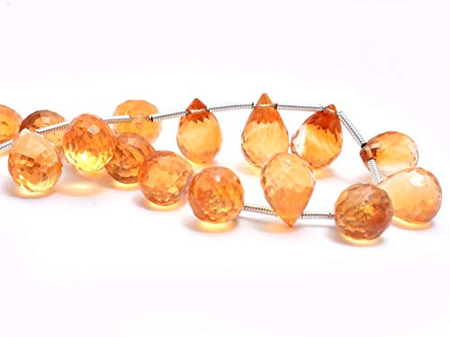 Citrine perles briolette à facettes authentiques pour éviter les fausses pierres - 2
